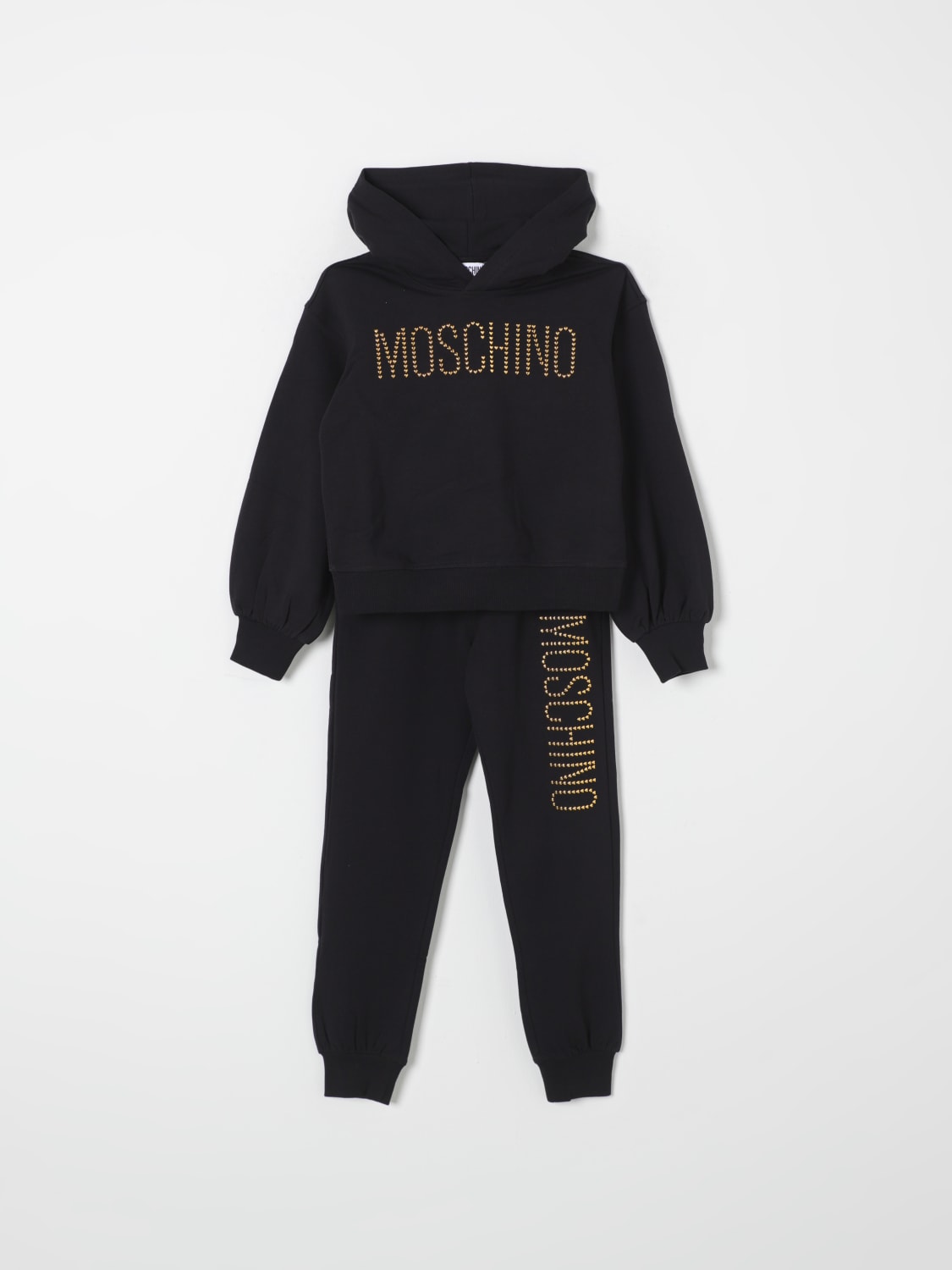 MOSCHINO CLOTHING SET: Moschino boys' hoodie + joggers set, Black - Img 1