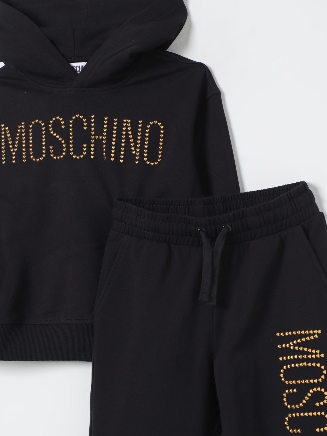 MOSCHINO CLOTHING SET: Moschino boys' hoodie + joggers set, Black - Img 3