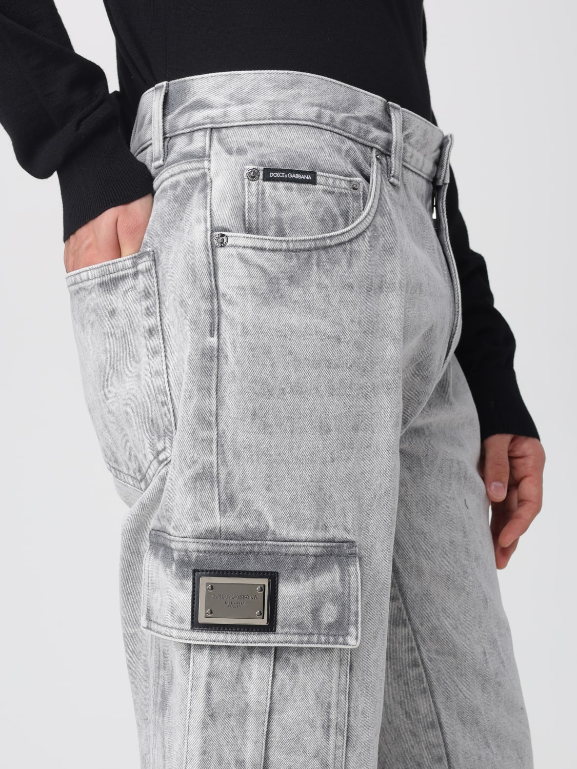 DOLCE & GABBANA JEANS: Hose herren Dolce & Gabbana, Grau - Img 5