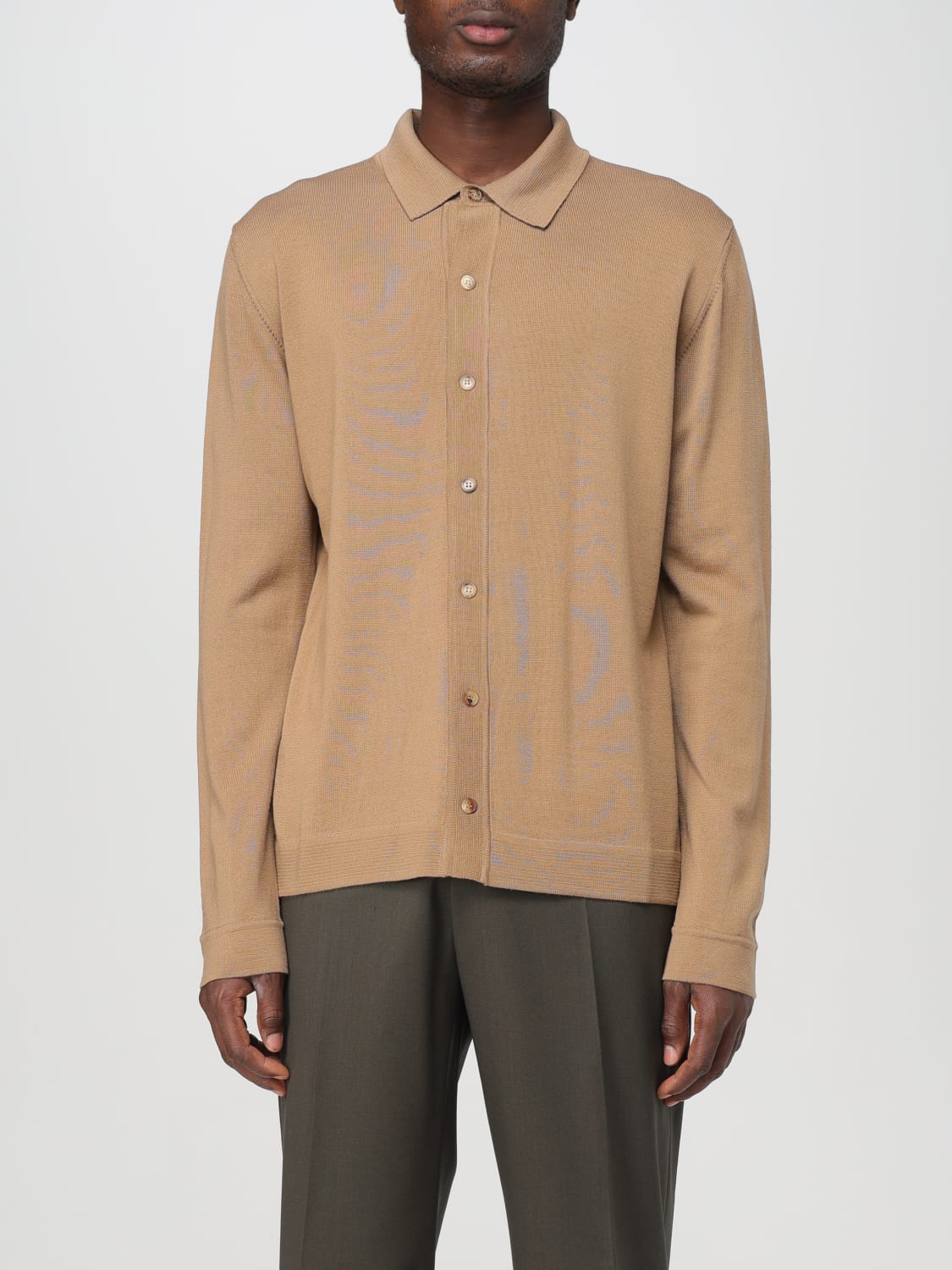 ROBERTO COLLINA CARDIGAN: Chemise homme Roberto Collina, Chameau - Img 1