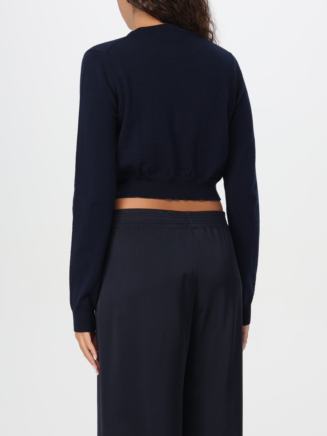 ROBERTO COLLINA MAGLIA: Pullover cropped Roberto Collina in maglia , Blue - Img 2