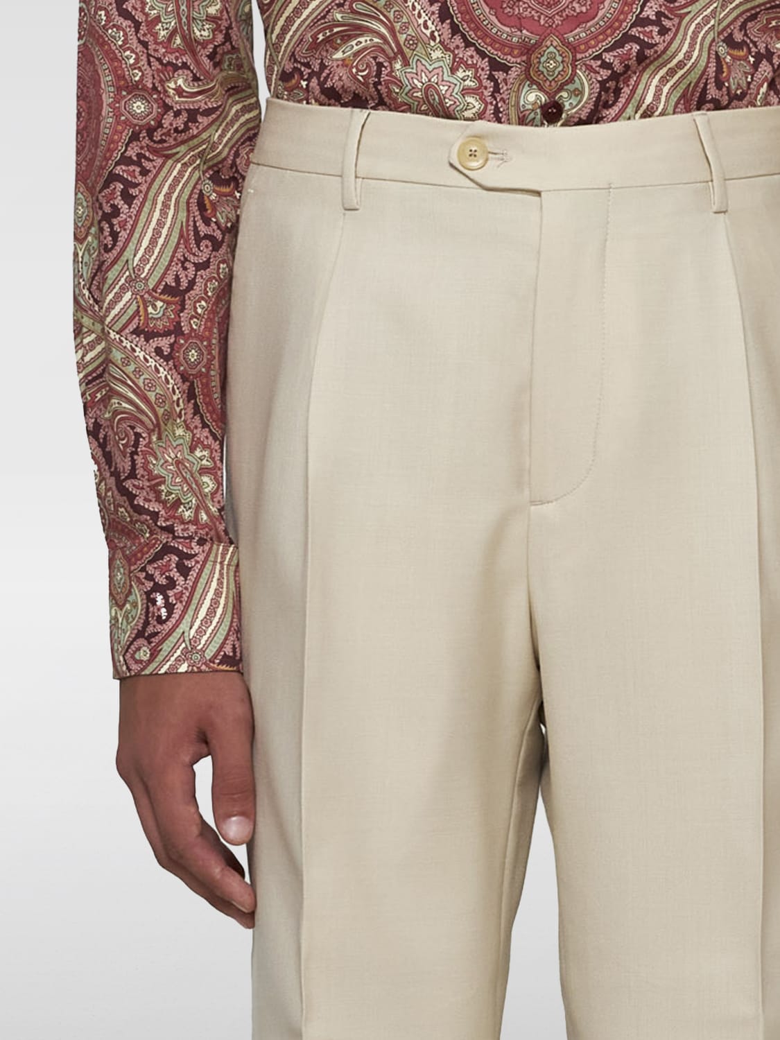 ETRO PANTS: Pants men Etro, Ecru - Img 3