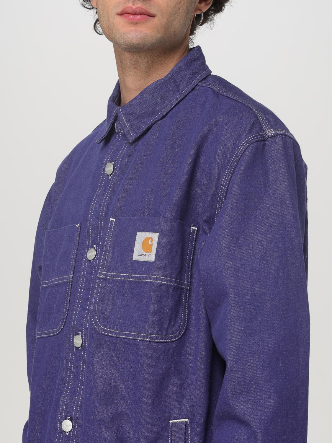 CARHARTT WIP CAMISA: Camisa hombre Carhartt Wip, Azul Oscuro - Img 4