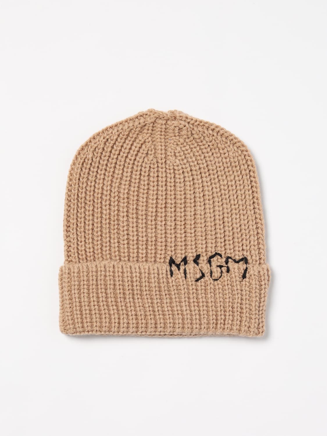 MSGM KIDS CAPPELLO BAMBINO: Cappello MSGM Kids in tessuto elasticizzato , Beige - Img 1