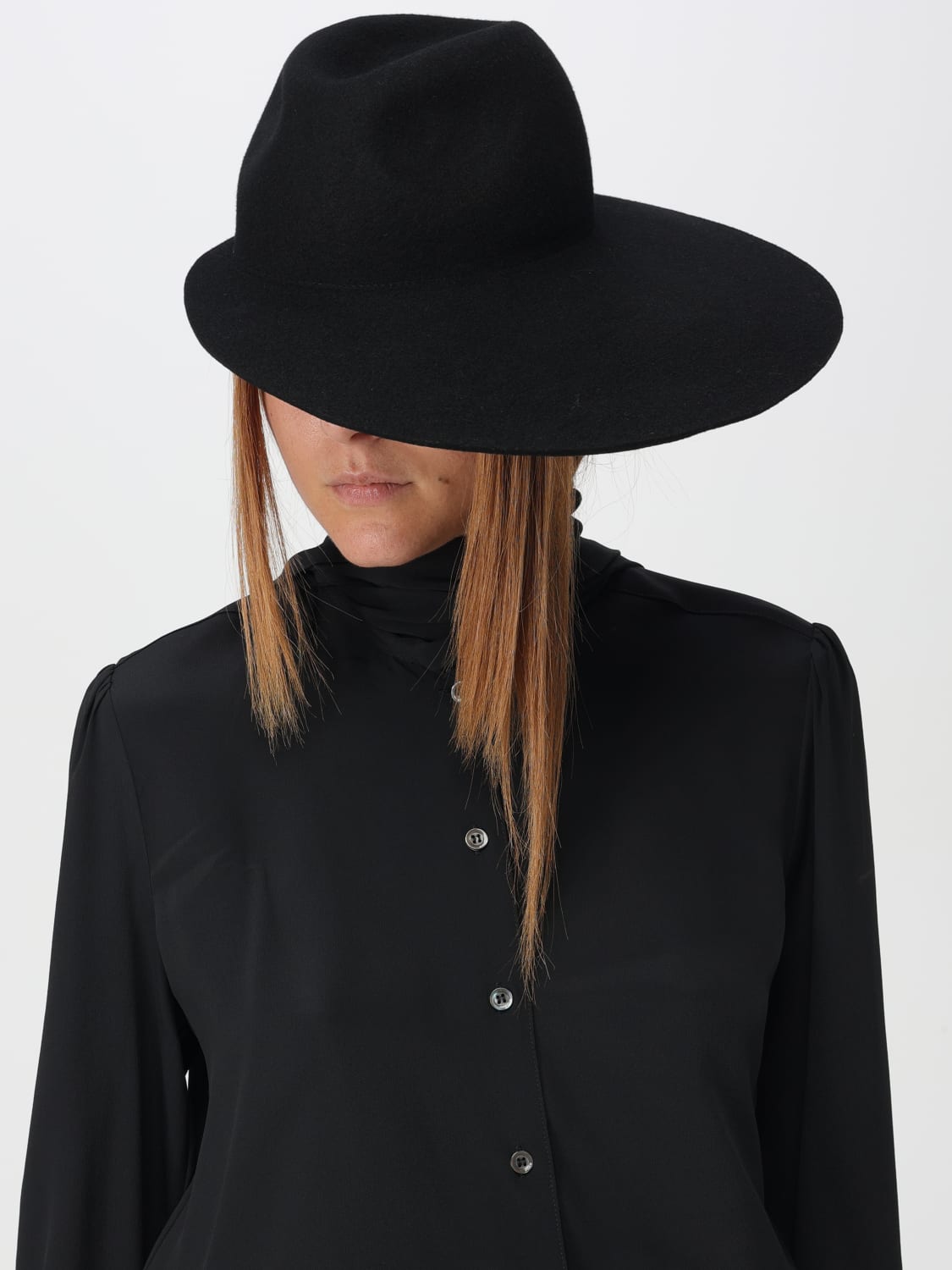 YOHJI YAMAMOTO HAT: Hat woman Yohji Yamamoto, Black - Img 3