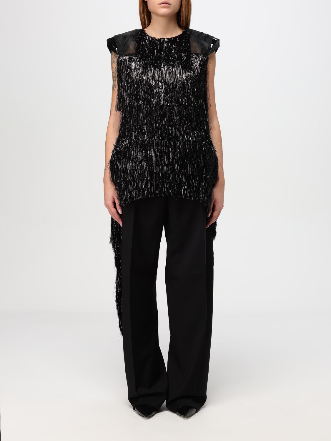 Giglio Top Sportmax in tessuto sintetico con frange