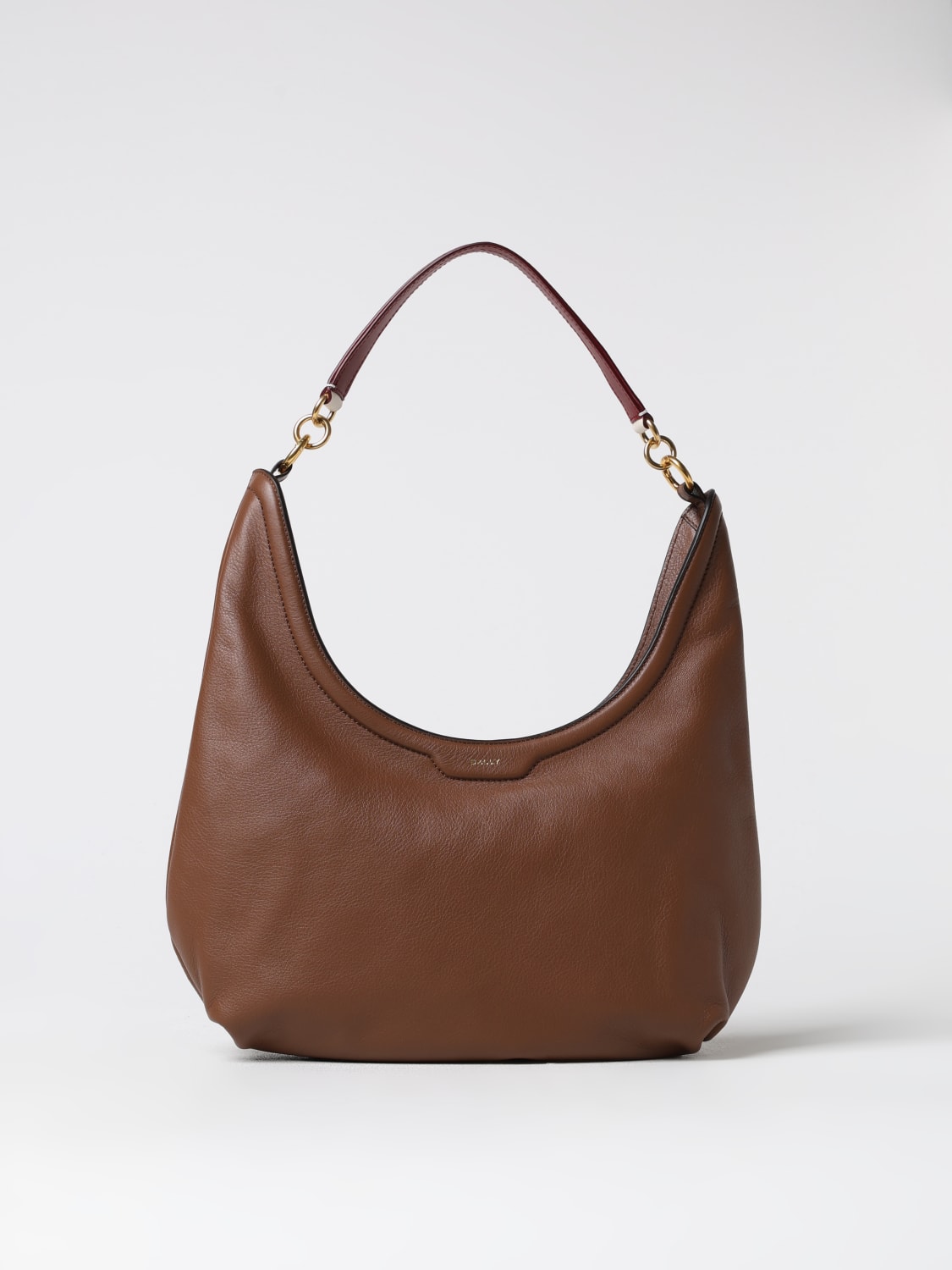 BALLY BORSA A SPALLA: Borsa Bally in pelle a grana , Marrone - Img 1