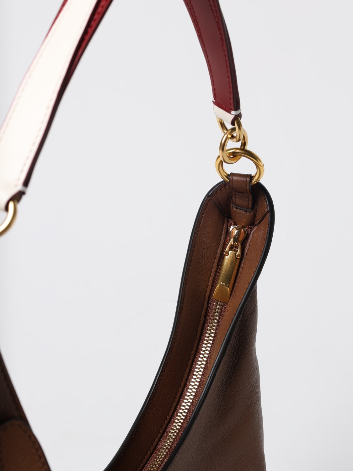 BALLY BORSA A SPALLA: Borsa Bally in pelle a grana , Marrone - Img 4