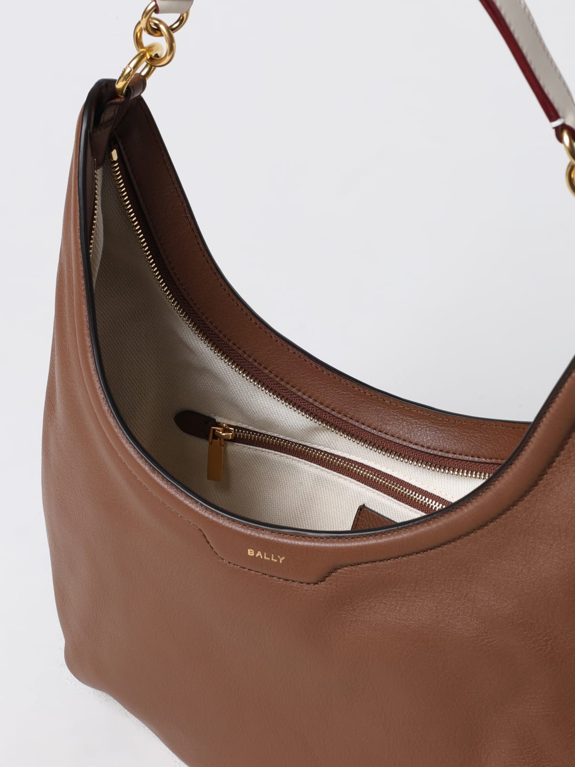 BALLY BORSA A SPALLA: Borsa Bally in pelle a grana , Marrone - Img 5