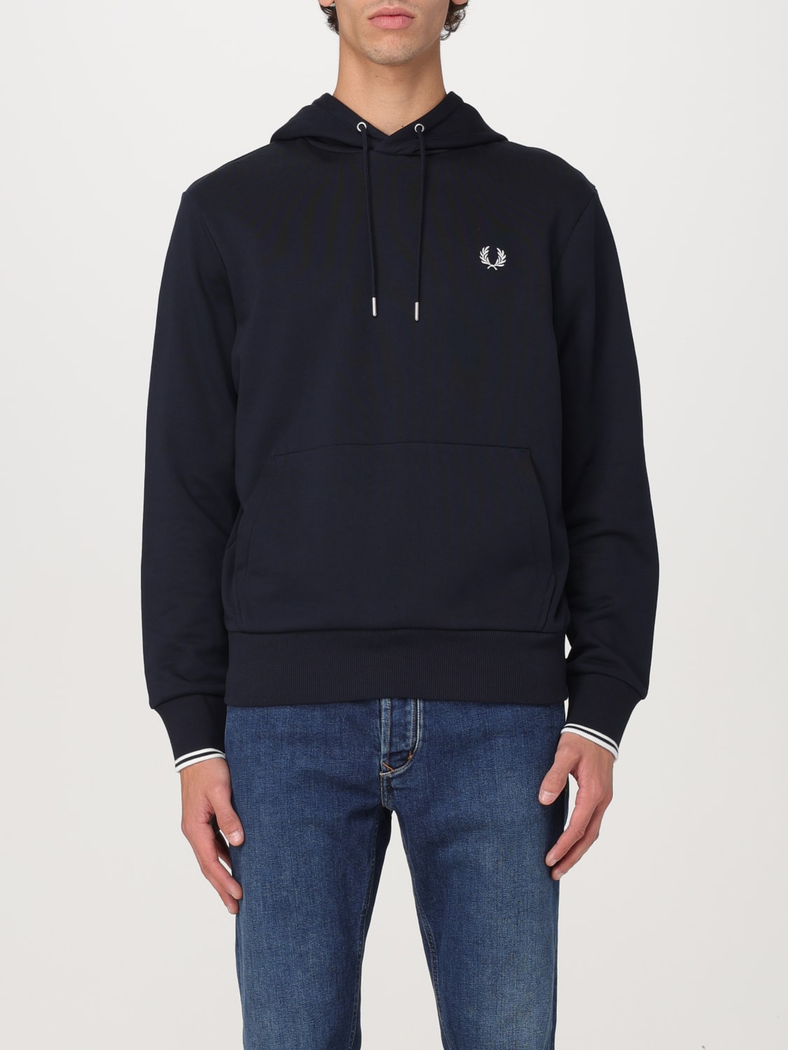 FRED PERRY FELPA: Felpa con cappuccio Fred Perry, Blue - Img 1