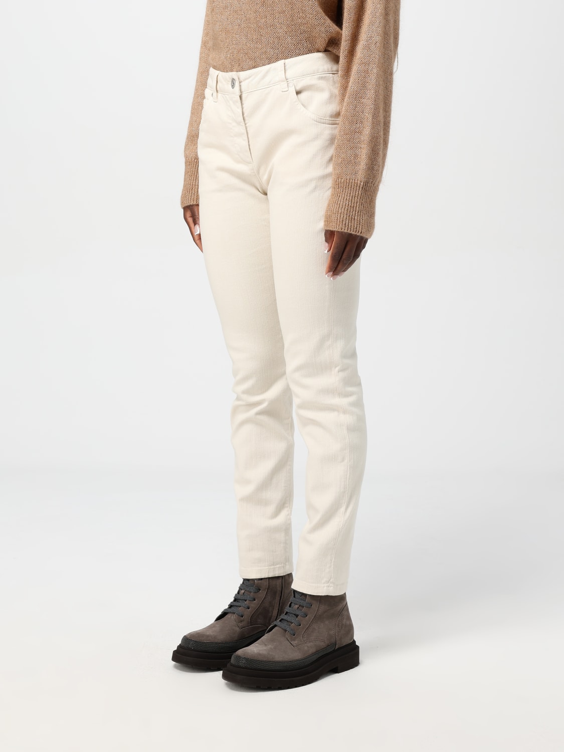 BRUNELLO CUCINELLI PANTS: Pants woman Brunello Cucinelli, White - Img 4