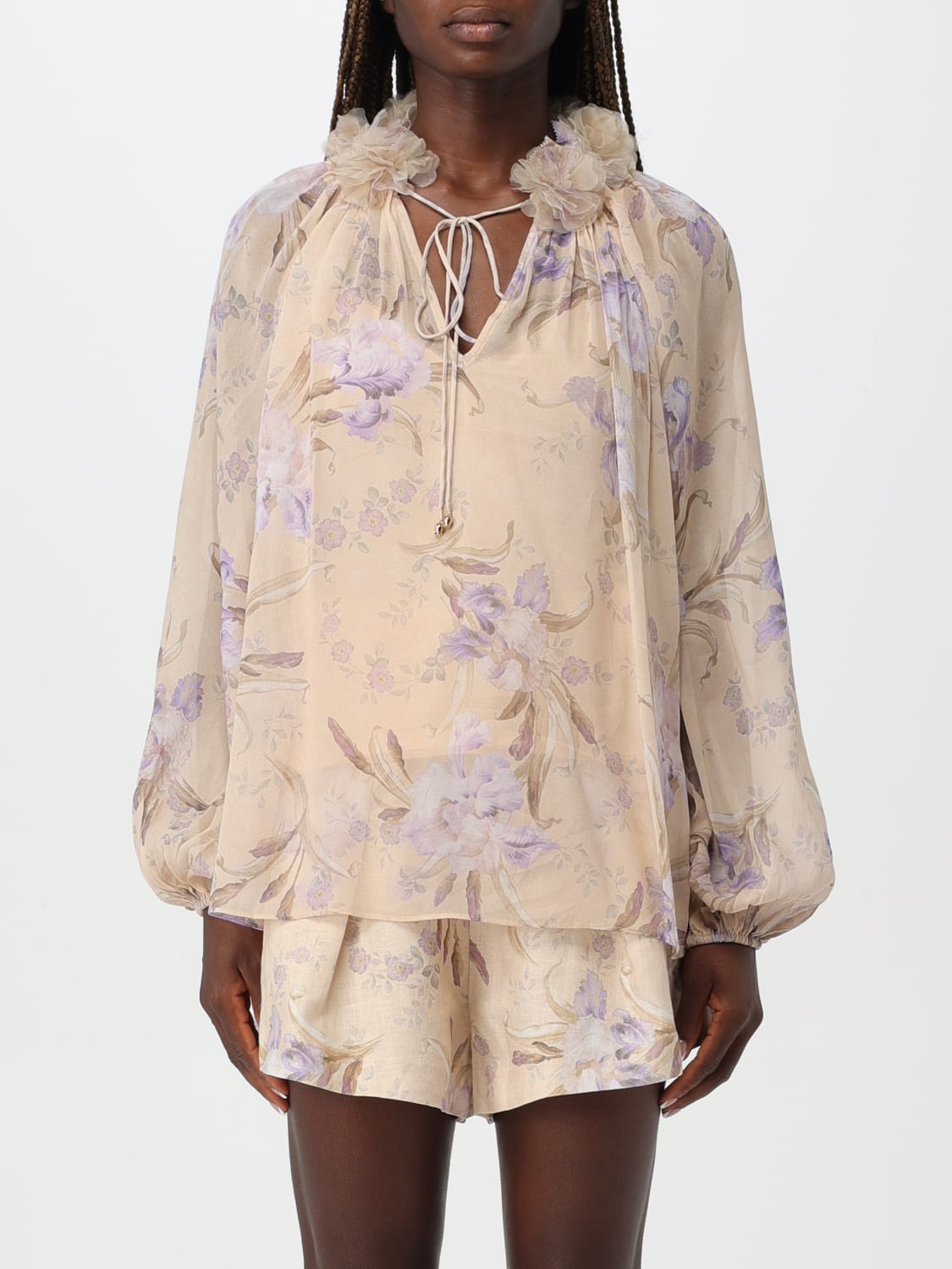 ZIMMERMANN CAMICIA: Blusa Zimmermann in viscosa con stampa floreale , Rosa - Img 1