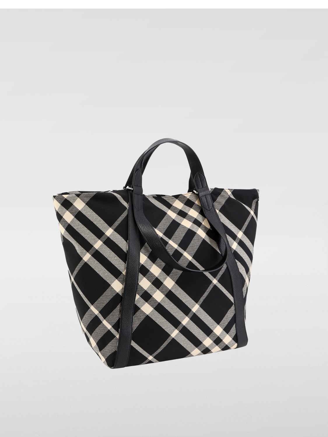 BURBERRY BORSA: Borsa Burberry in misto cotone jacquard , Nero - Img 3