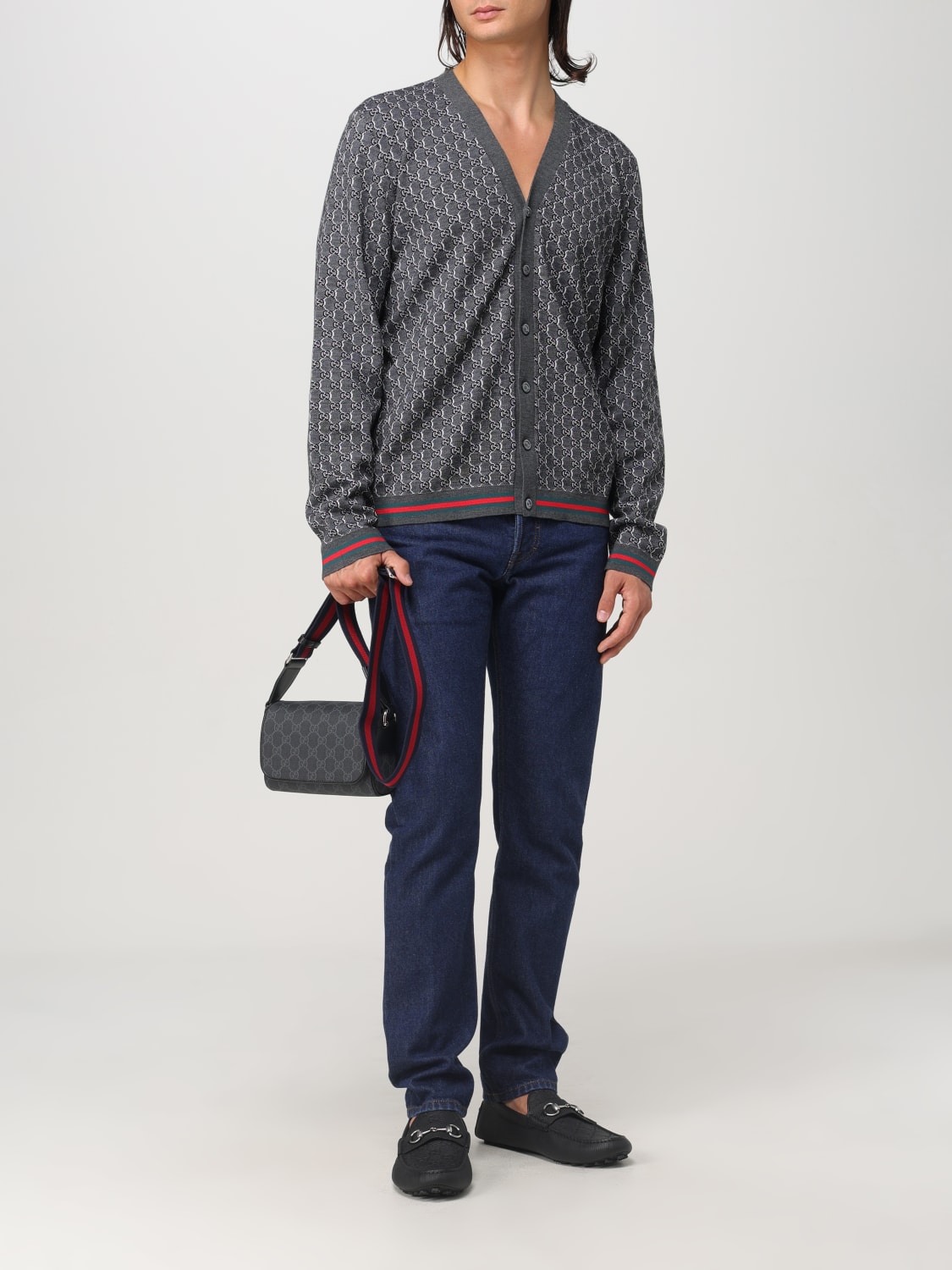 GUCCI CARDIGAN: Sweater men Gucci, Grey - Img 2