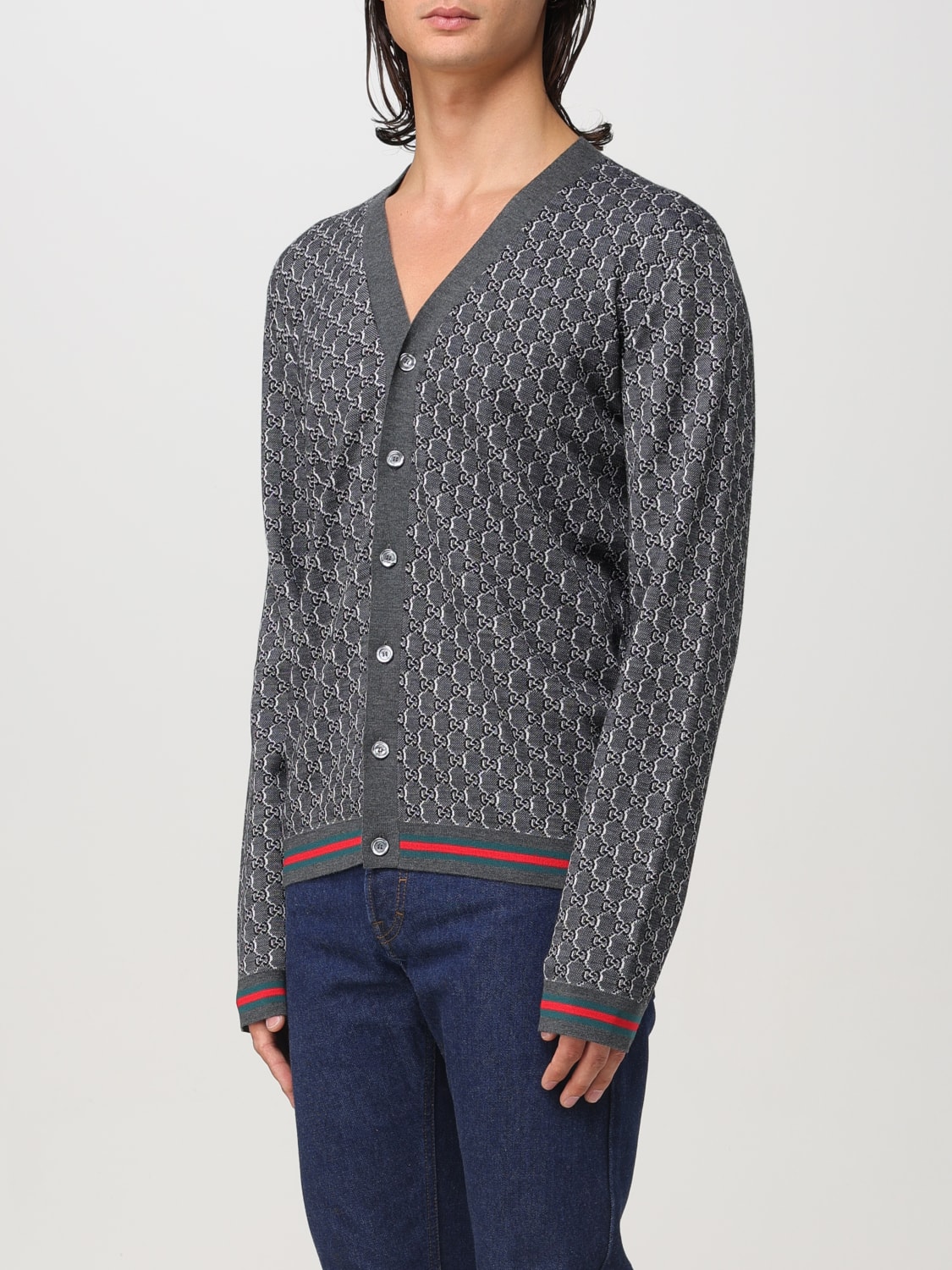 GUCCI CARDIGAN: Sweater men Gucci, Grey - Img 4