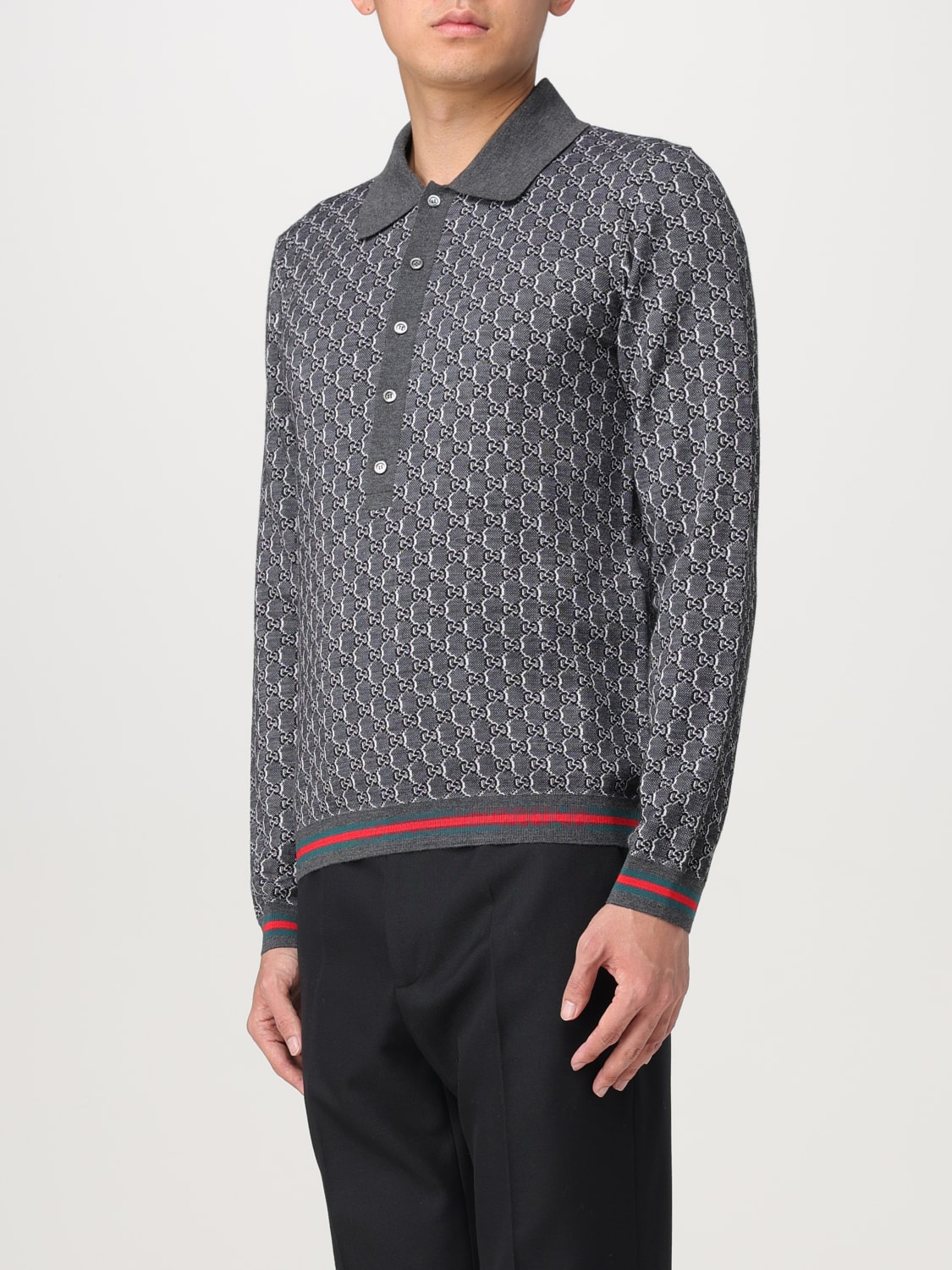 GUCCI POLO SHIRT: Polo shirt men Gucci, Grey - Img 4