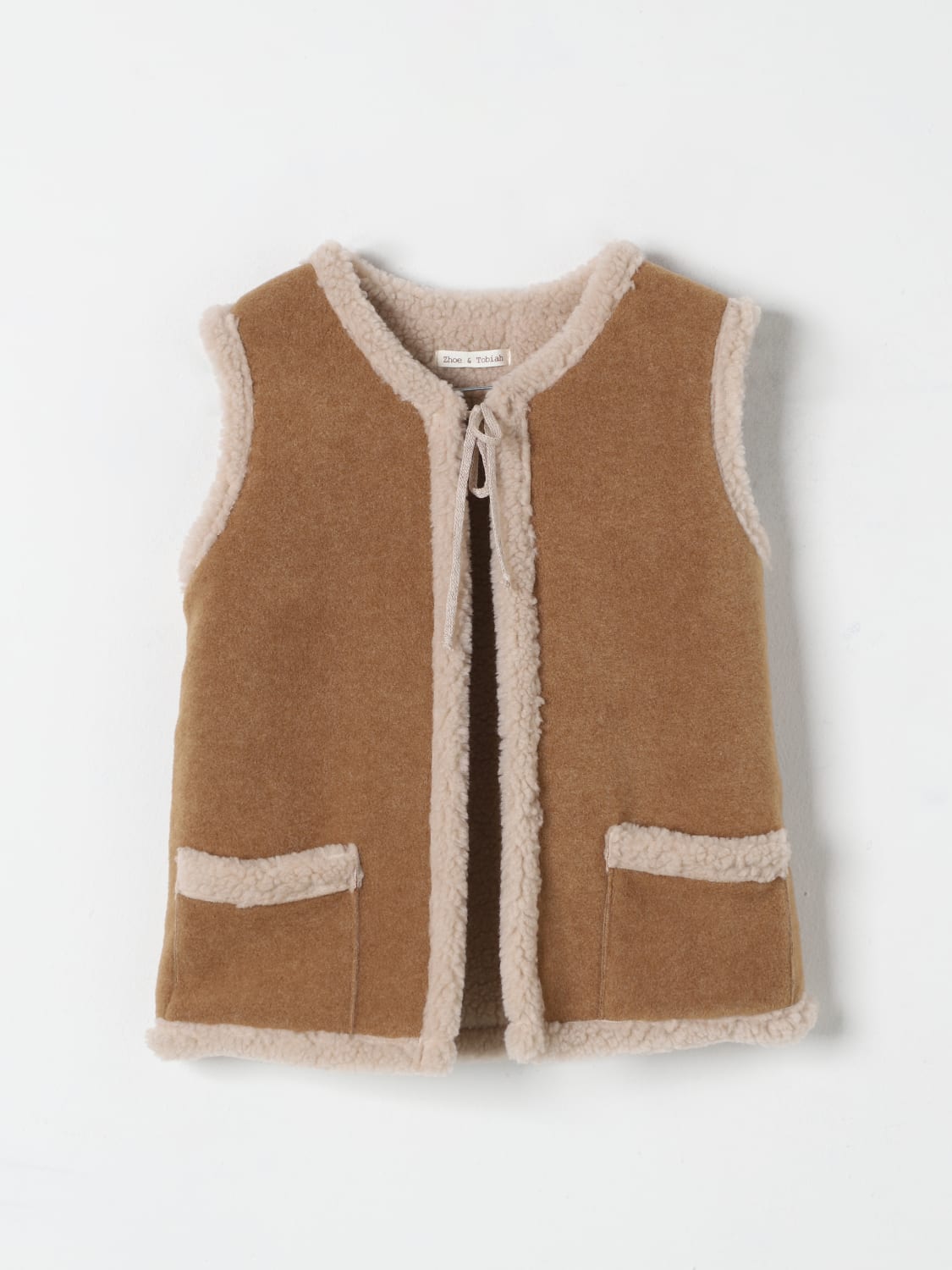 ZHOE & TOBIAH WAISTCOAT: Waistcoat kids Zhoe & Tobiah, Brown - Img 1