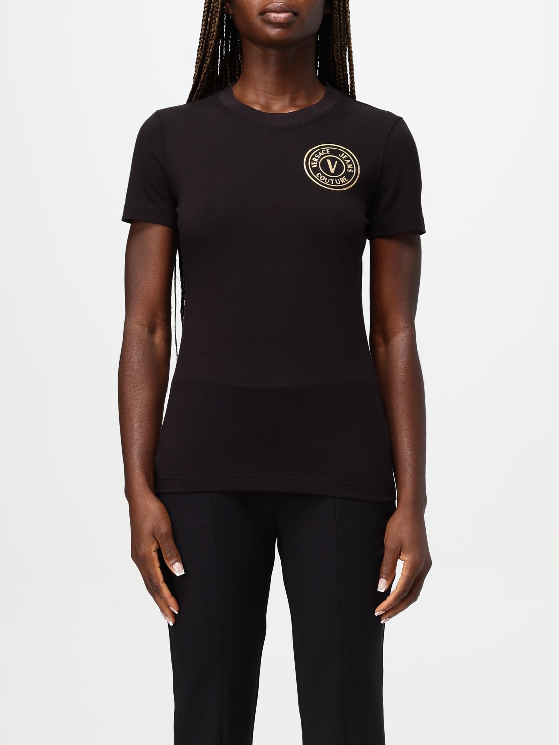 VERSACE JEANS COUTURE T-SHIRT: T-shirt woman Versace Jeans Couture, Black - Img 1