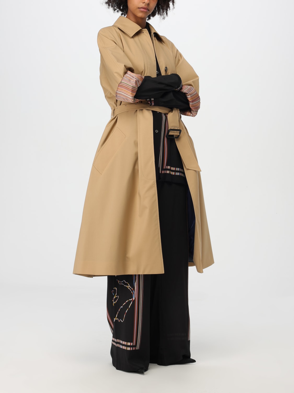 PAUL SMITH TRENCH: Trench Paul Smith in lana , Beige - Img 2