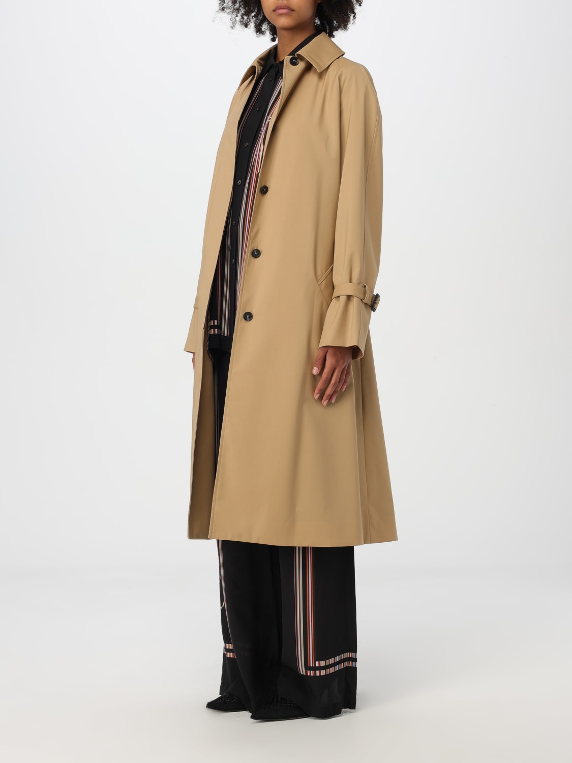 PAUL SMITH TRENCH: Trench Paul Smith in lana , Beige - Img 4