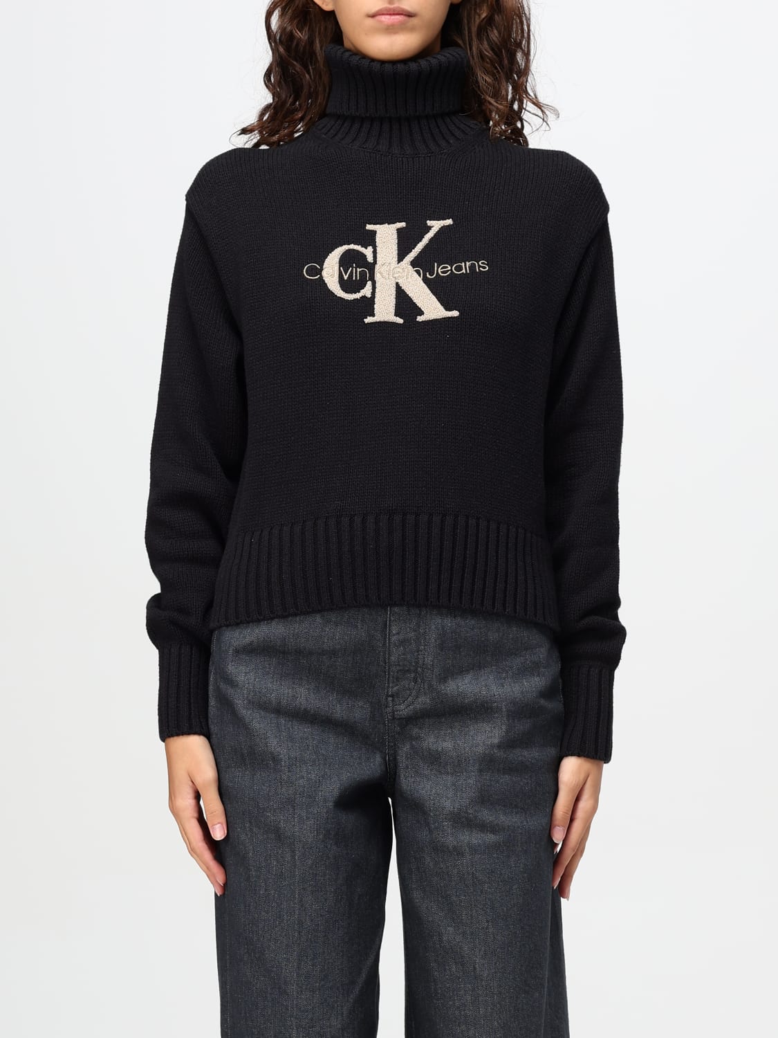 CALVIN KLEIN SWEATER: Sweatshirt woman Calvin Klein, Black - Img 1