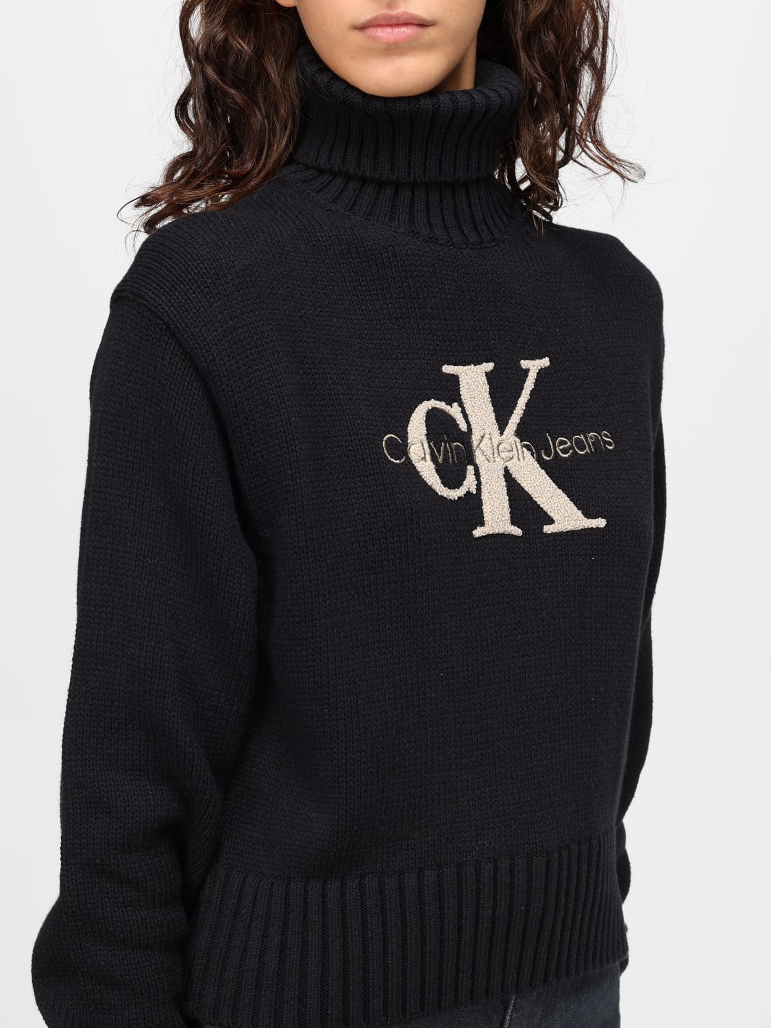 CALVIN KLEIN SWEATER: Sweatshirt woman Calvin Klein, Black - Img 3