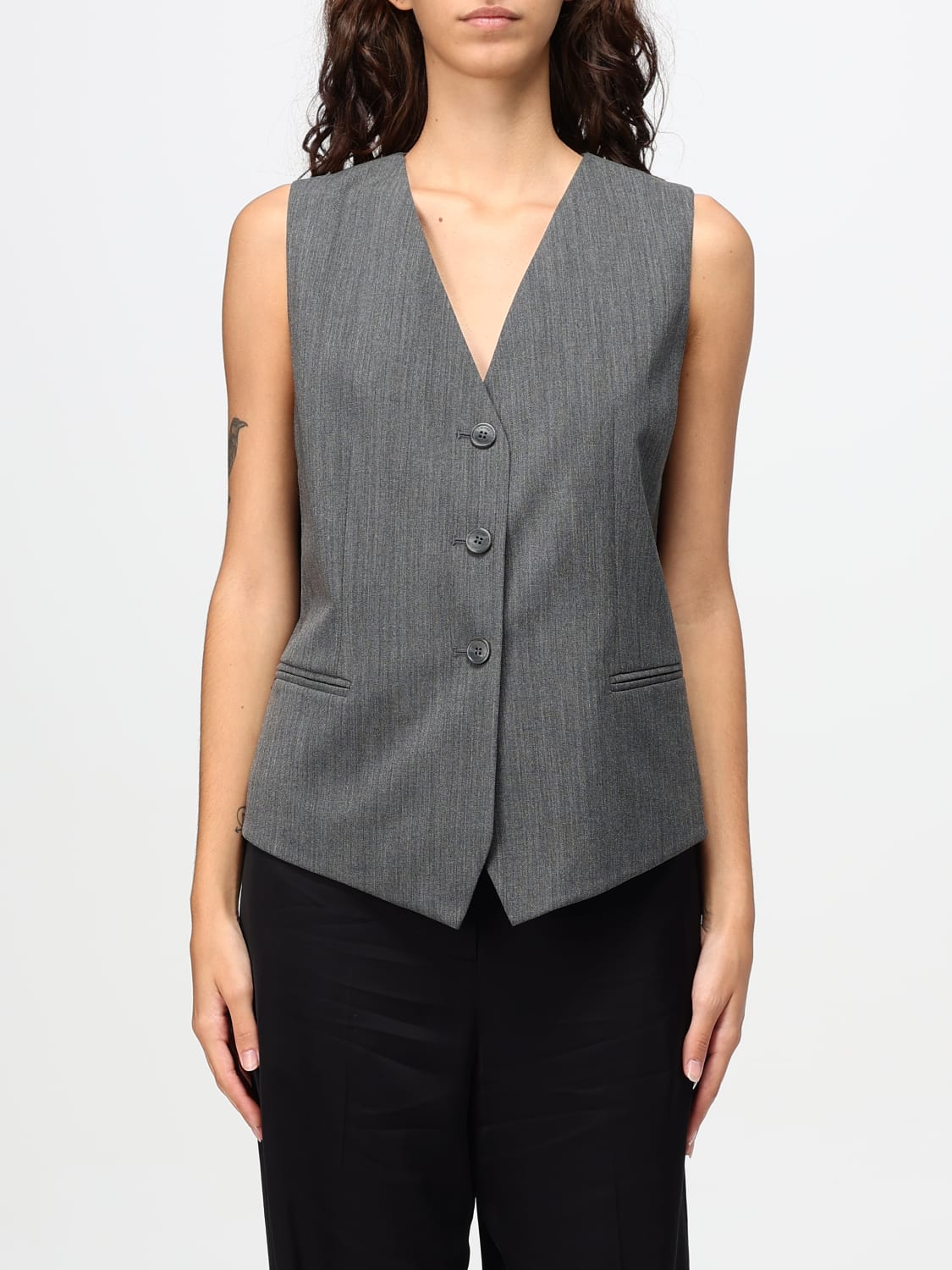 TWINSET WAISTCOAT: Twinset women's vest, Grey - Img 1