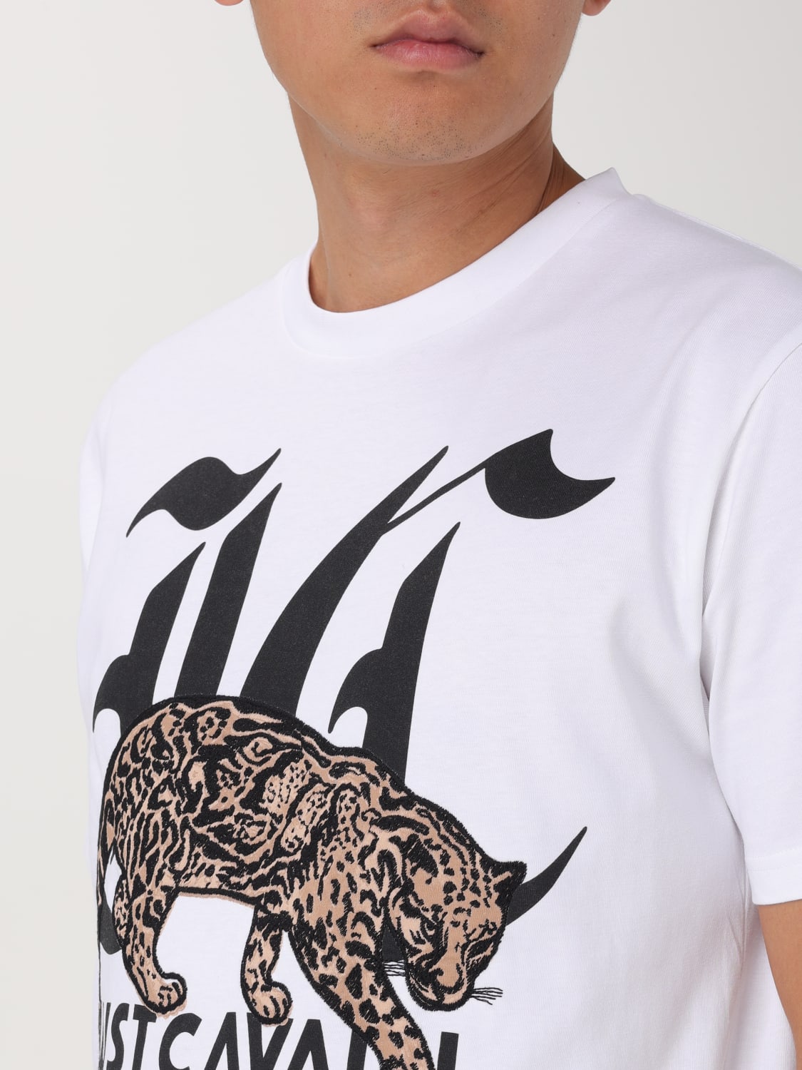 JUST CAVALLI T-SHIRT: T-shirt Just Cavalli in cotone con stampa grafica , Bianco - Img 3