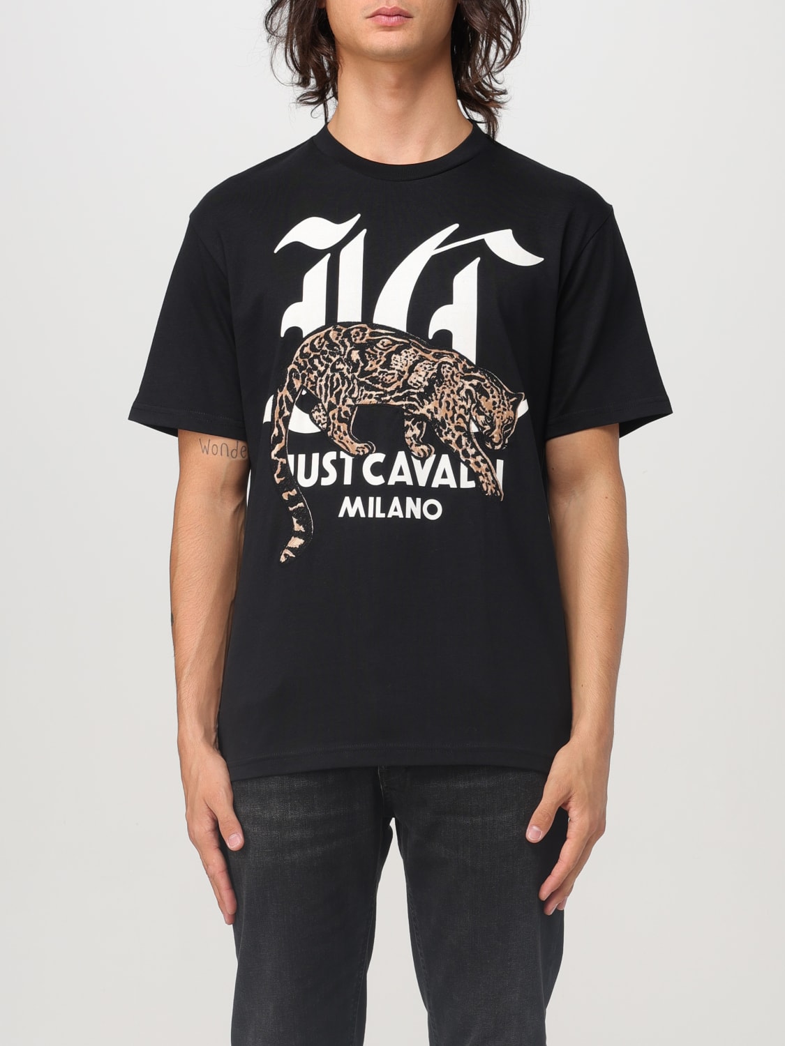 Giglio T-shirt Just Cavalli in cotone con stampa grafica