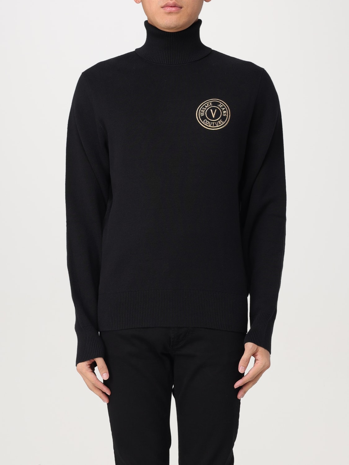 VERSACE JEANS COUTURE SWEATER: Sweater men Versace Jeans Couture, Gold - Img 1