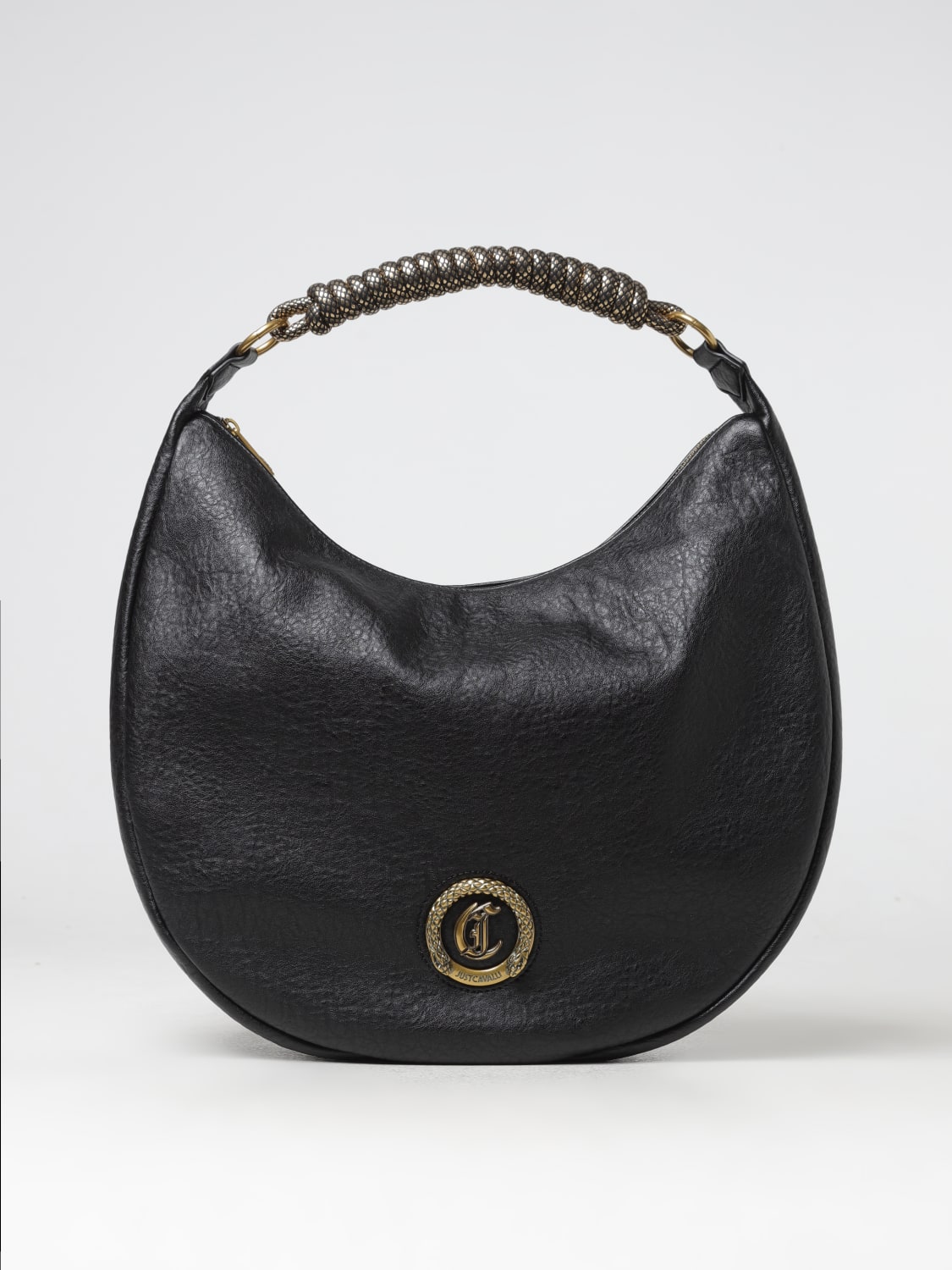 JUST CAVALLI BORSA A SPALLA: Borsa Soft Gothic Just Cavalli in pelle sintetica , Nero - Img 1