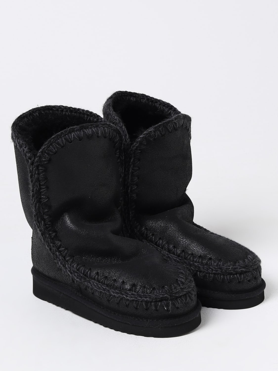 MOU FLAT ANKLE BOOTS: Flat ankle boots woman Mou, Black - Img 2