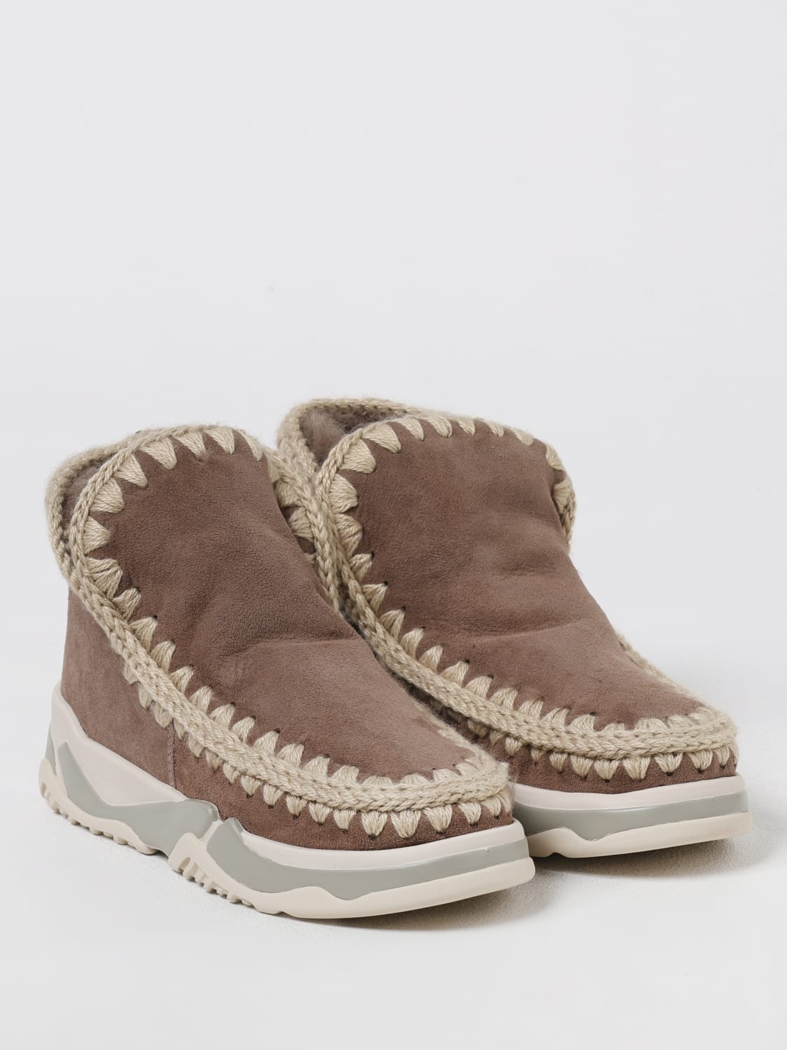 MOU FLAT ANKLE BOOTS: Sneakers woman Mou, Beige - Img 2