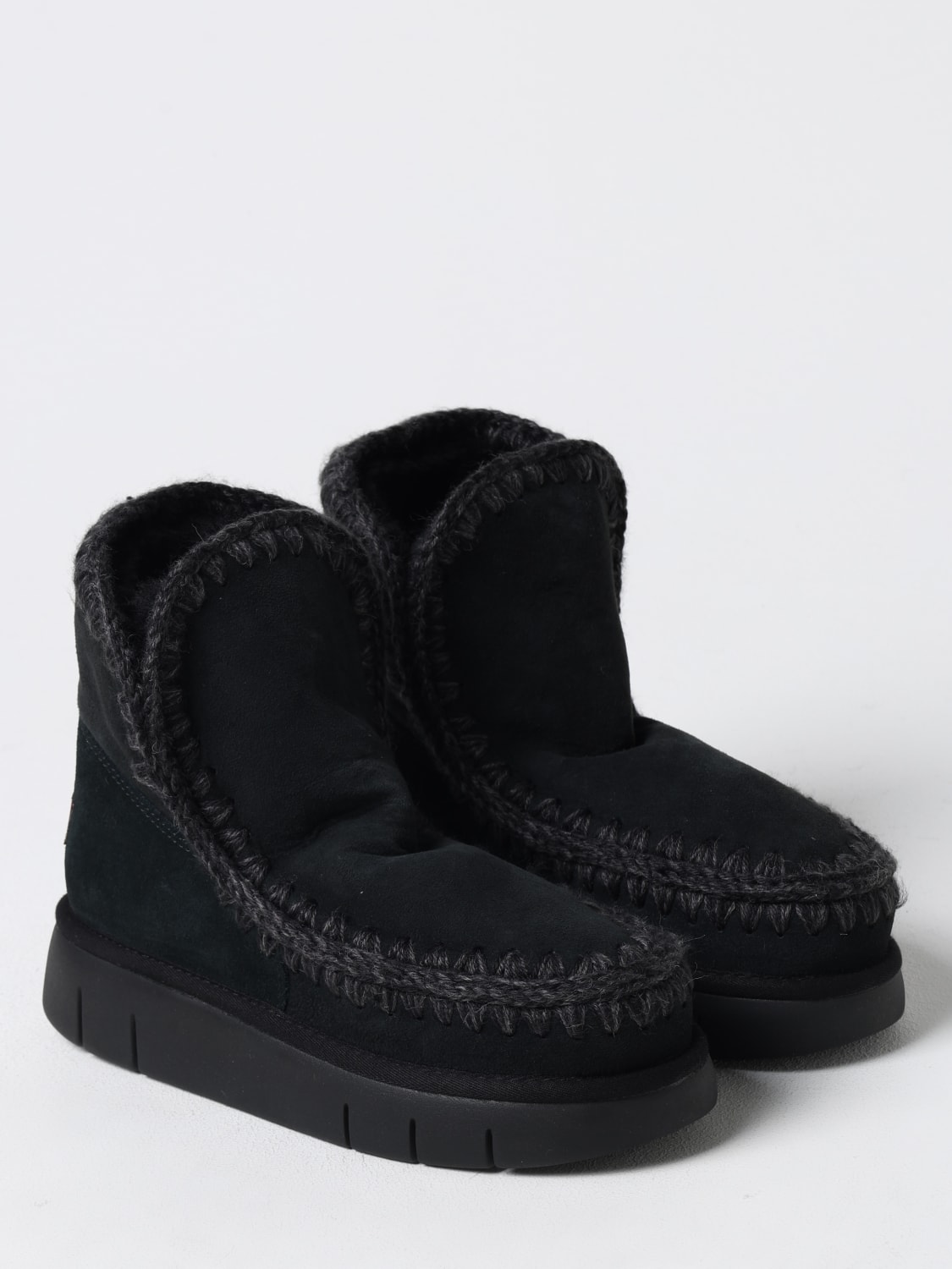 MOU BOOTS: Flat ankle boots woman Mou, Black - Img 2