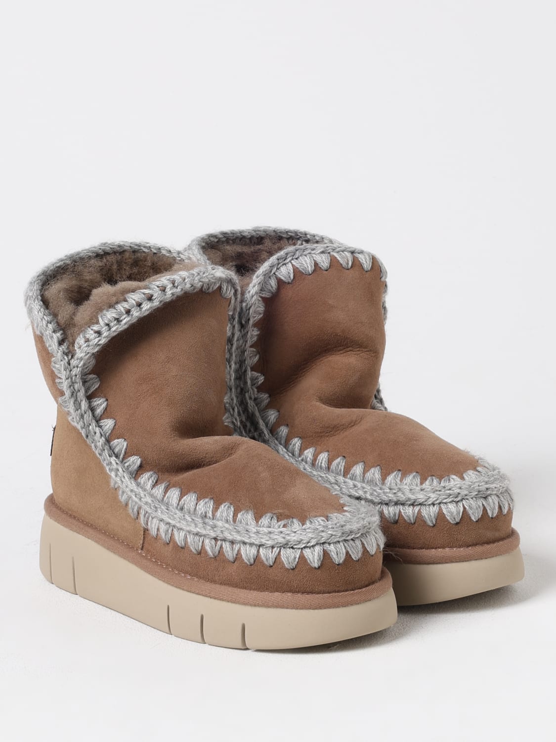 MOU BOOTS: Flat ankle boots woman Mou, Grey - Img 2