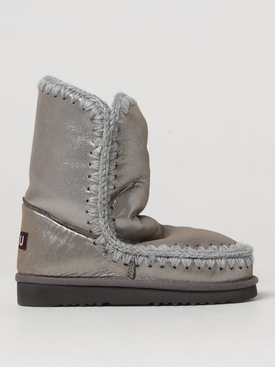 MOU BOOTS: Flat ankle boots woman Mou, Grey - Img 1