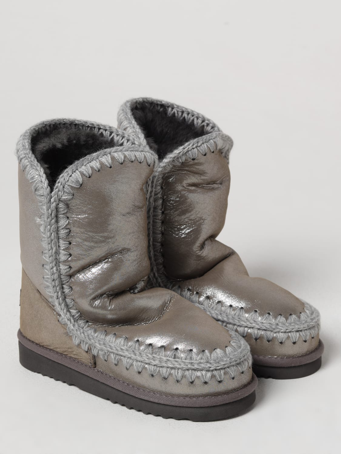 MOU BOOTS: Flat ankle boots woman Mou, Grey - Img 2