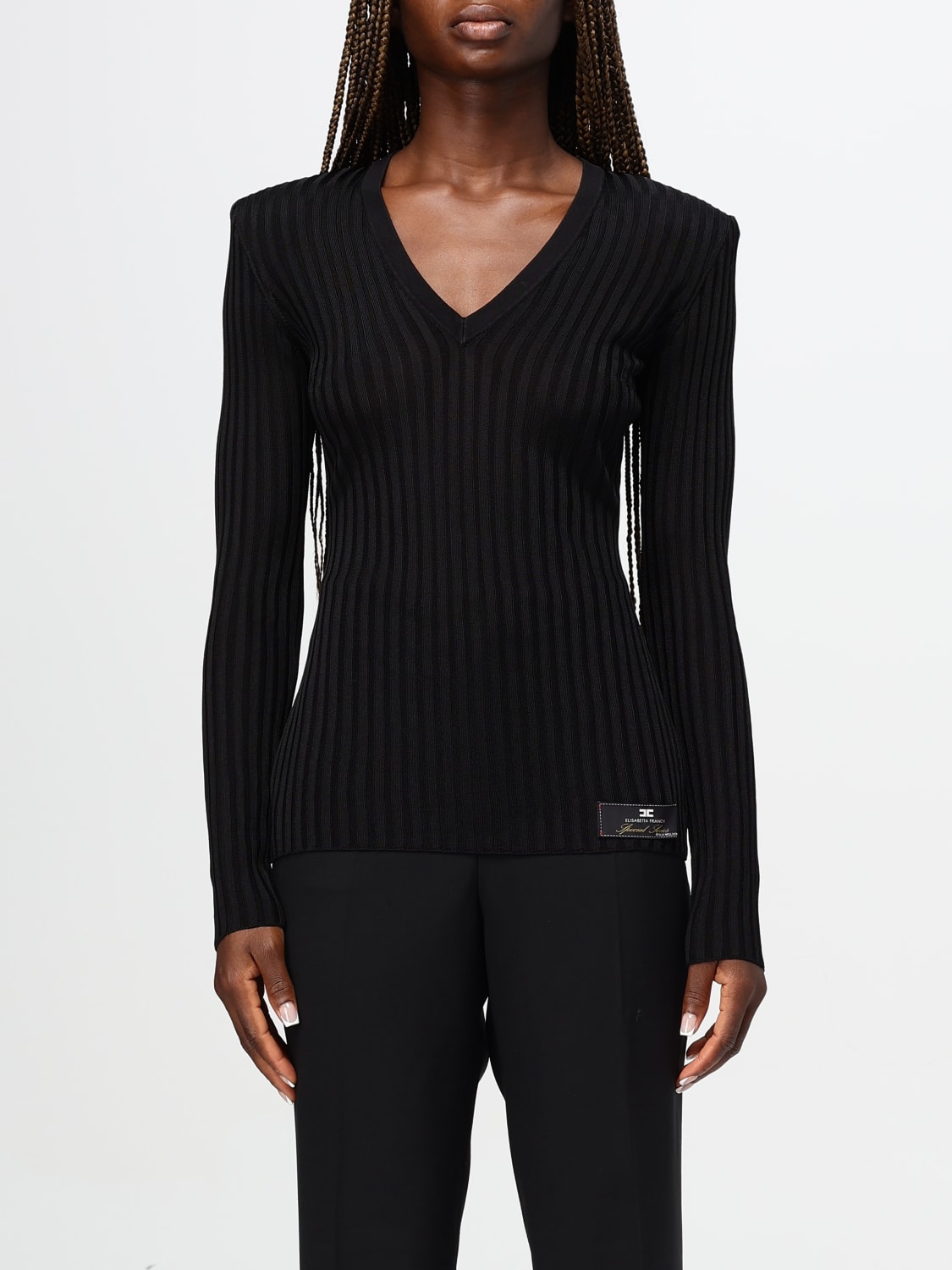 ELISABETTA FRANCHI SWEATER: Elisabetta Franchi viscose top, Black - Img 1