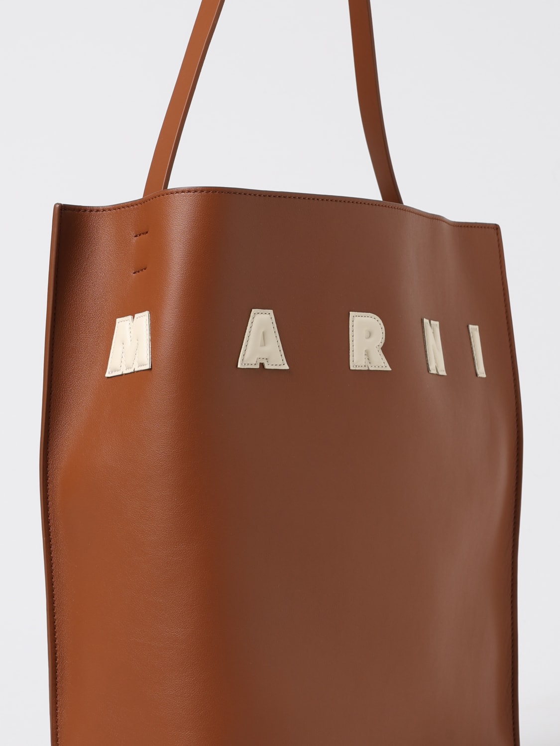 MARNI BORSA A SPALLA: Borsa Marni in pelle , Marrone - Img 4