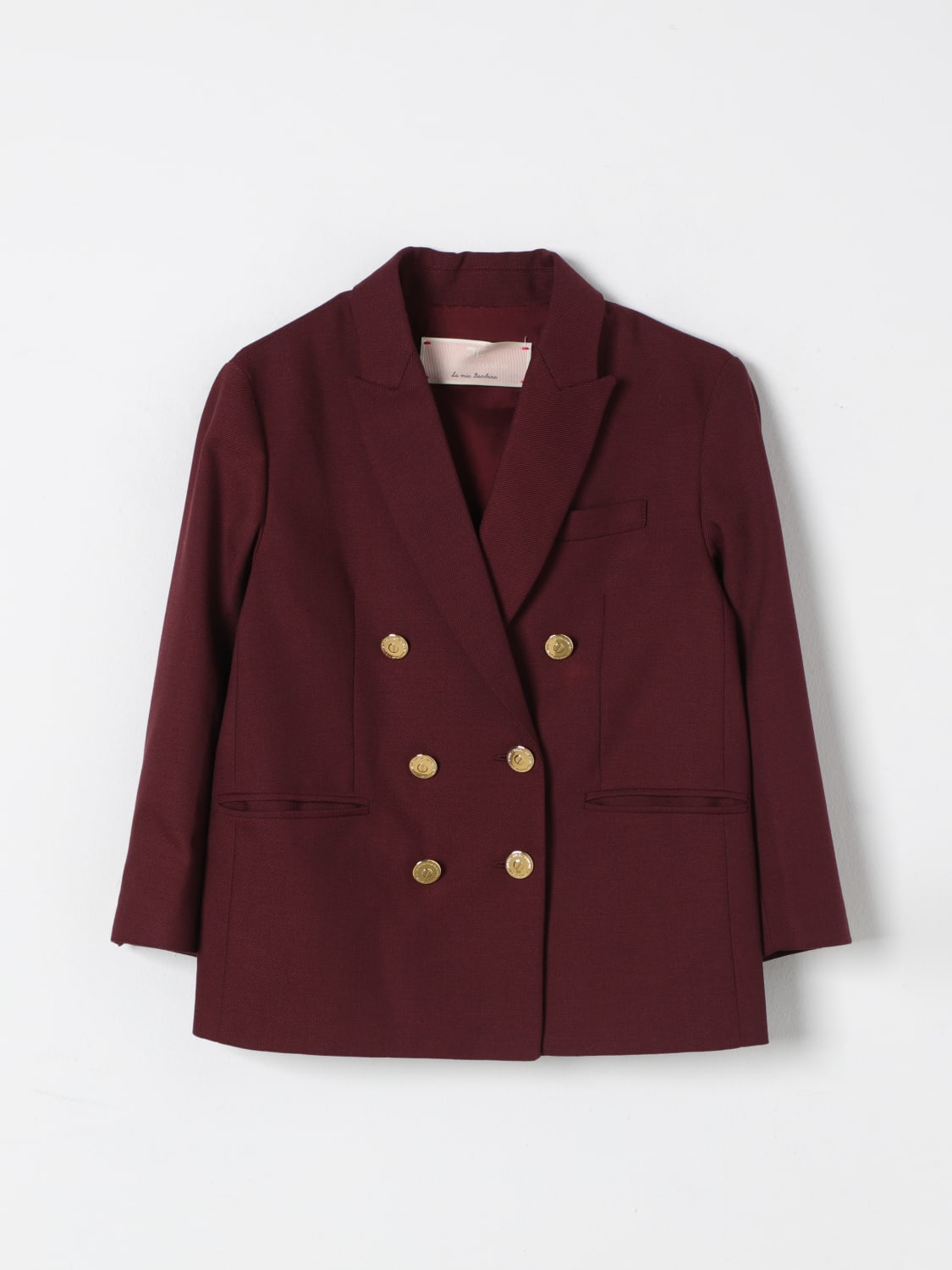 ELISABETTA FRANCHI LA MIA BAMBINA BLAZER: Blazer doppiopetto Elisabetta Franchi La Mia Bambina in crêpe, Rosso - Img 1