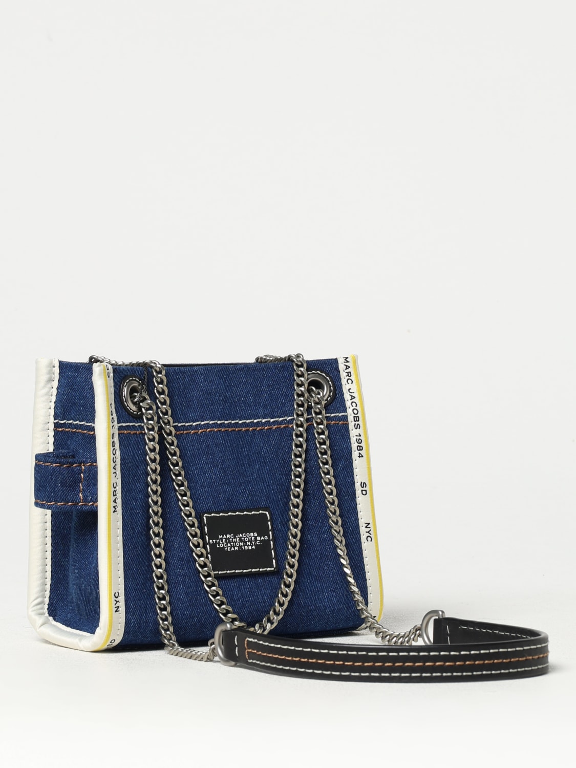 MARC JACOBS BORSA MINI: Borsa The Chain Medium Tote Bag Marc Jacobs in cotone , Fantasia - Img 2