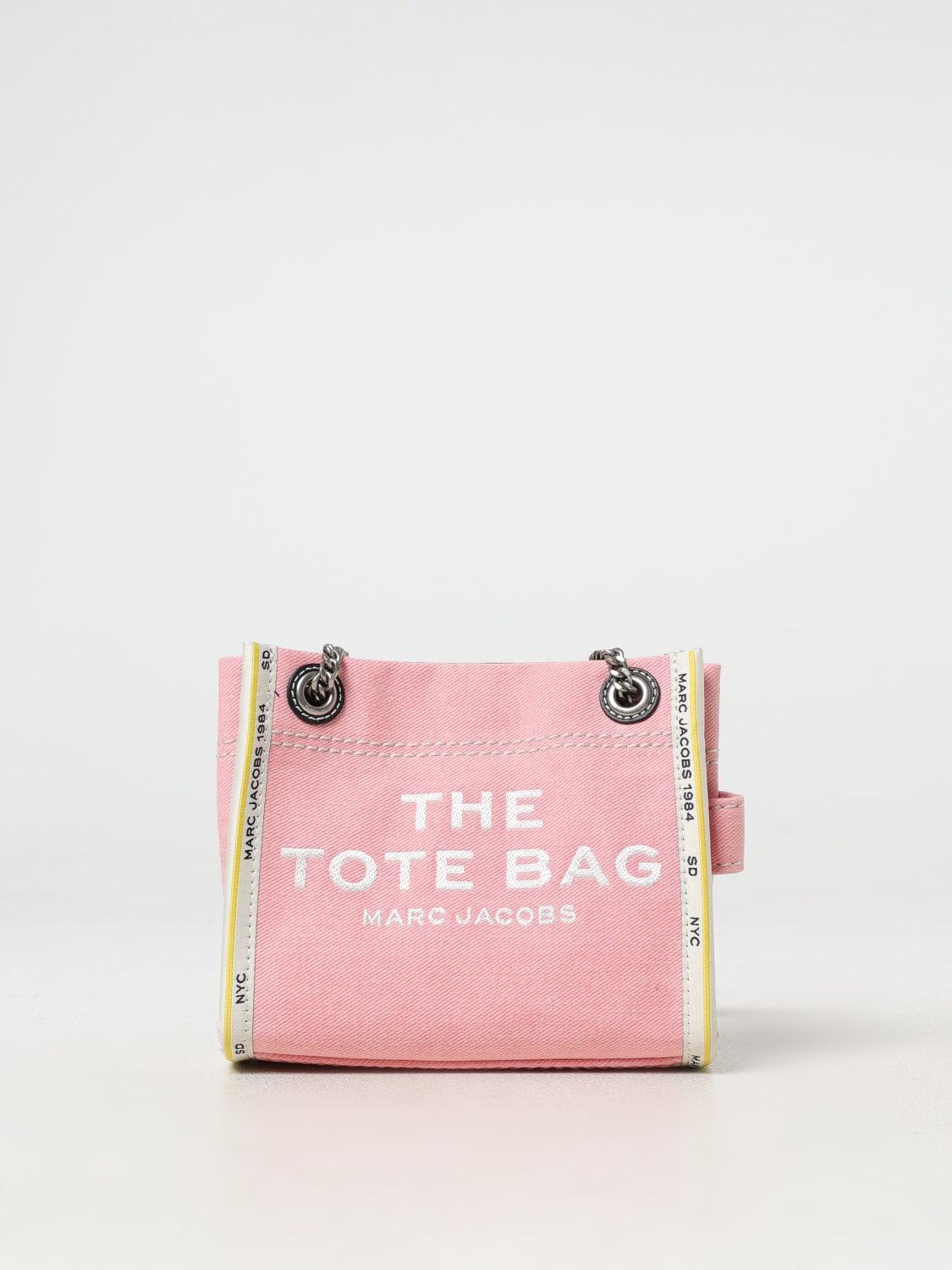 MARC JACOBS BORSA MINI: Borsa The Chain Medium Tote Bag Marc Jacobs in cotone , Rosa - Img 1