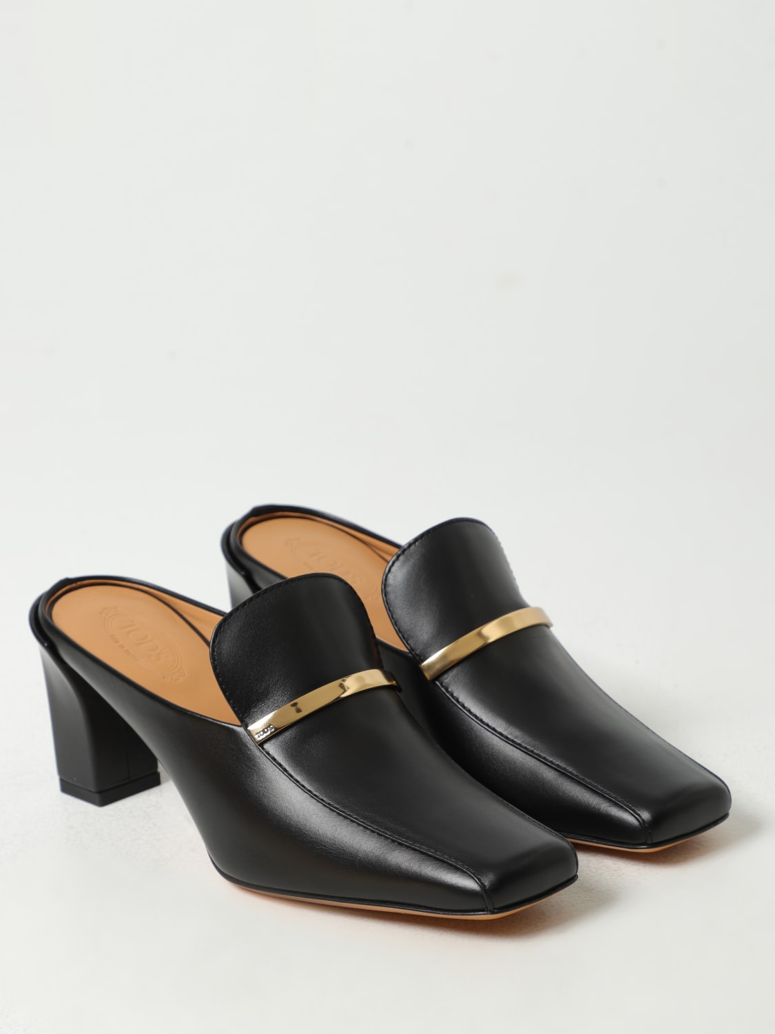 TOD'S SCARPE CON TACCO: Mules Tod's in pelle , Nero - Img 2