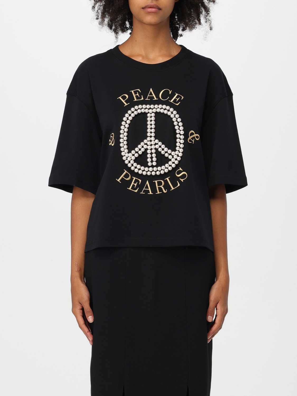 Giglio T-shirt Moschino Couture in cotone con logo