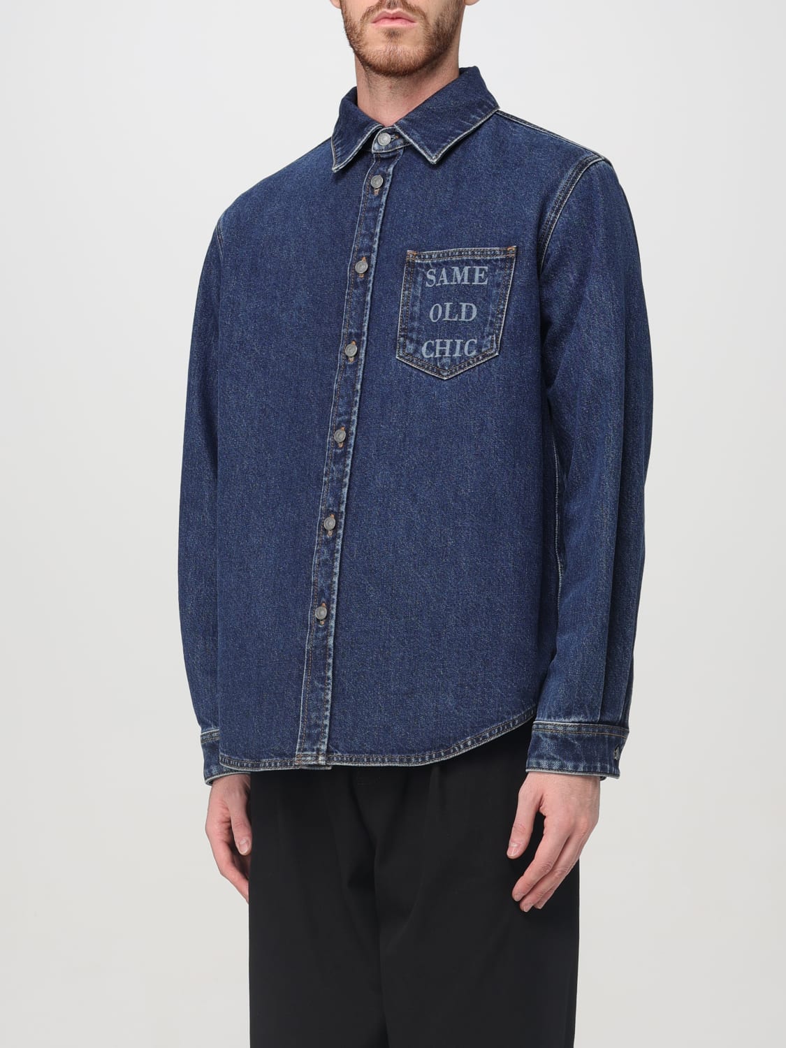 MOSCHINO COUTURE SHIRT: Shirt men Moschino Couture, Denim - Img 4