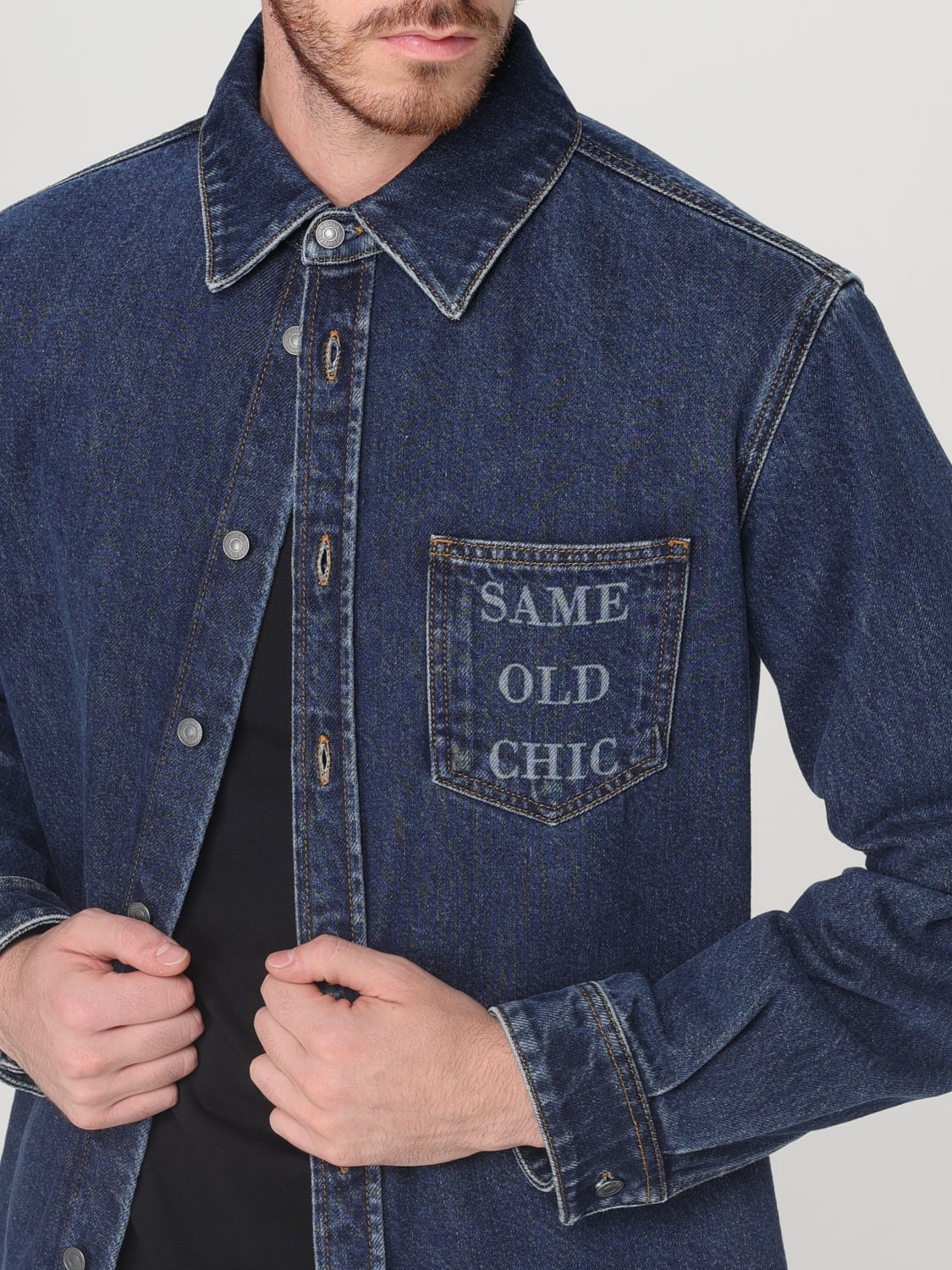 MOSCHINO COUTURE SHIRT: Shirt men Moschino Couture, Denim - Img 5