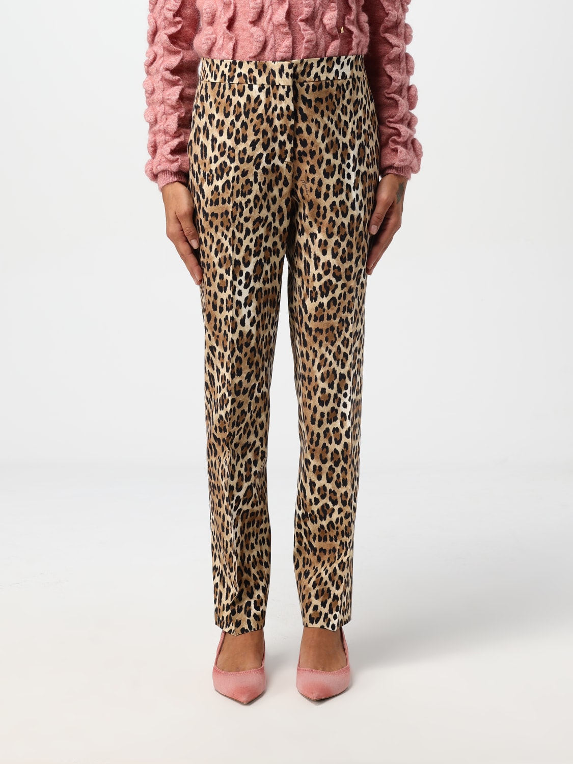 Giglio Pantalone Moschino Couture in viscosa animalier