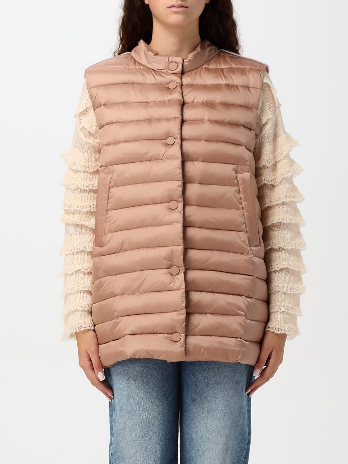 TWINSET WESTE: Jacke damen Twinset, Beige - Img 1