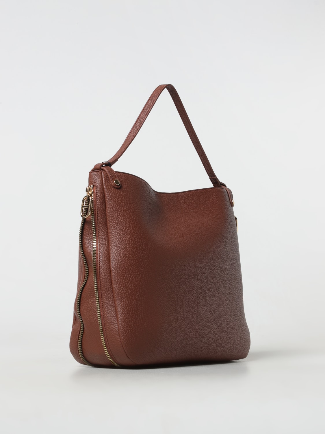 TWINSET BORSA A SPALLA: Borsa Zip 2.0 Twinset in pelle sintetica a grana , Cuoio - Img 2