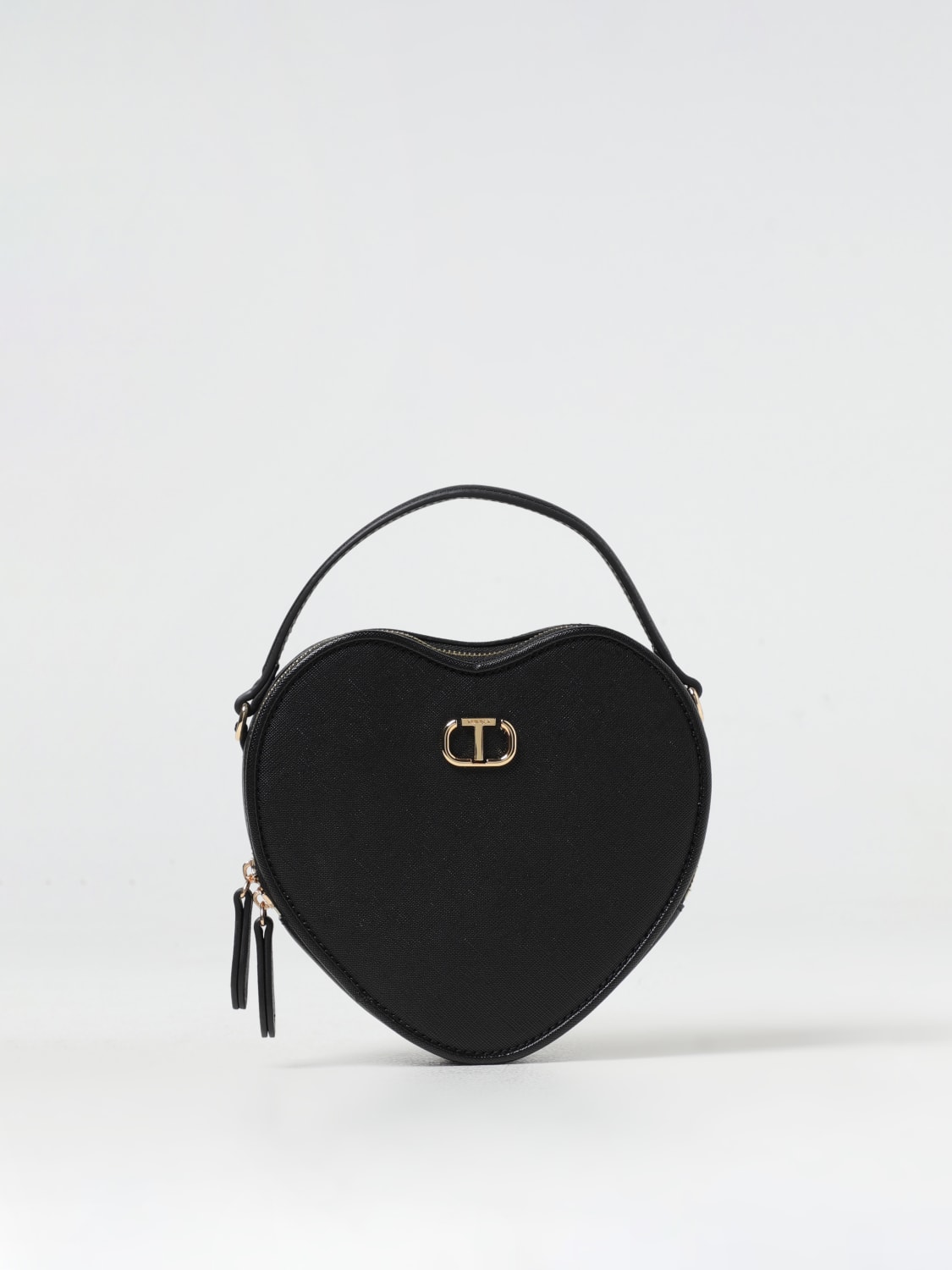 TWINSET BORSA MINI: Borsa Mon Amour Twinset in pelle sintetica saffiano , Nero - Img 1